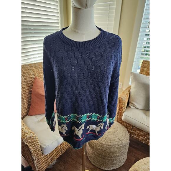 Worthington Vintage Rocking Horse Sweater Women’s Size S Made in USA - Picture 1 of 10